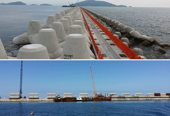 Construction of the Saemangeum Shinhang seawall