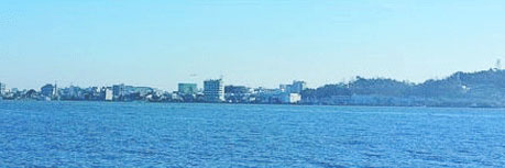View of the Gunsan City from the sea